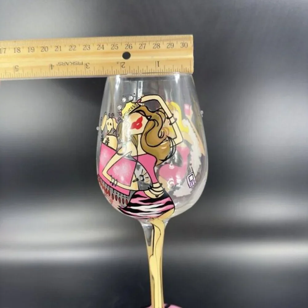 Lolita Love My Martini Princess Hand Painted Martini Glass Jeweled‎ Drink Glass